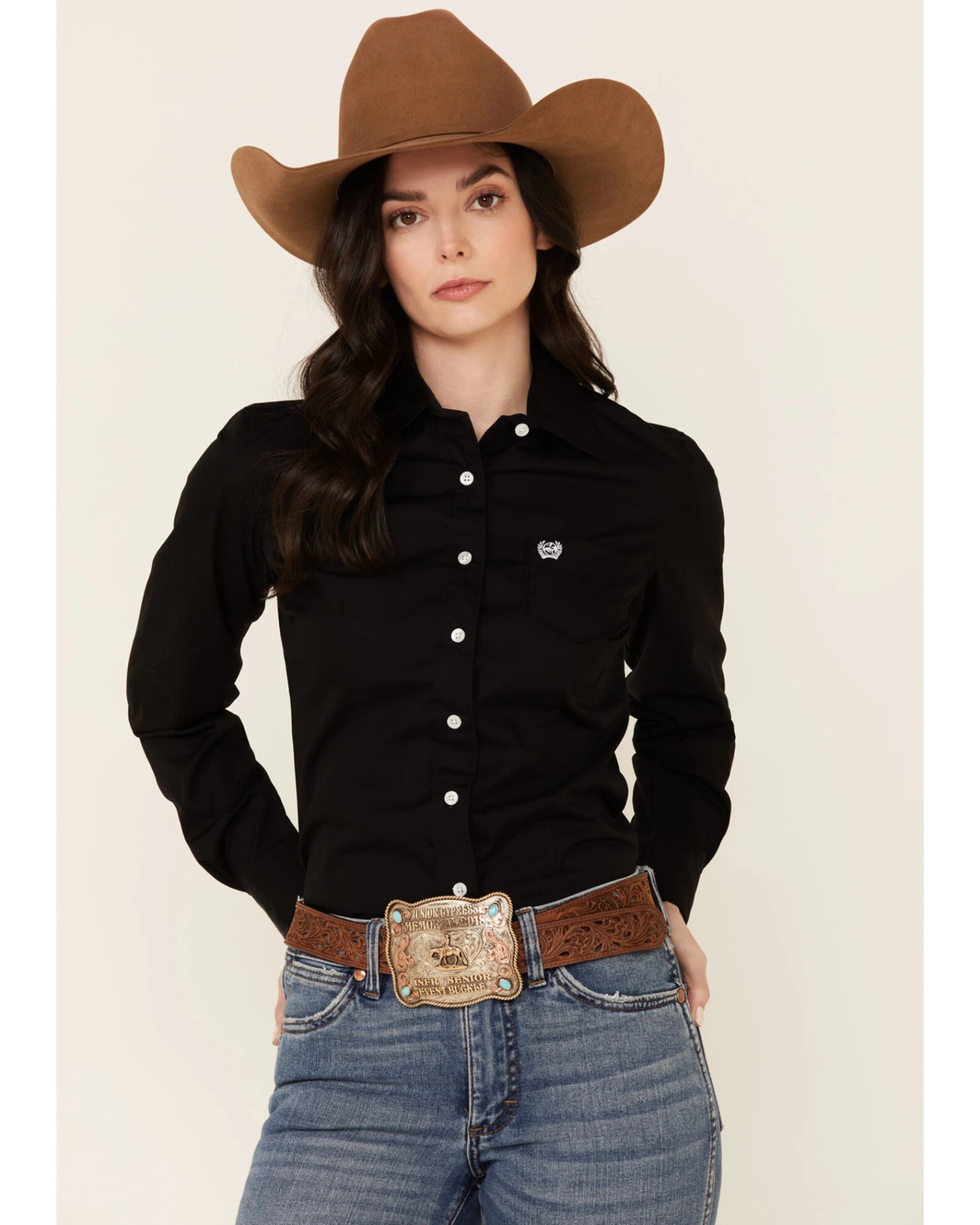 Cinch Women's Weave Pocket Long Sleeve Button Down Western Shirt 1 Cinch Women's Weave Pocket Long Sleeve Button Down Western Shirt