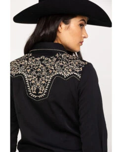 Scully Women's Scroll Embroidered Long Sleeve Pearl Snap Western Shirt 11 Scully Women's Scroll Embroidered Long Sleeve Pearl Snap Western Shirt -Cowgirl Drape Sales 2000240384 908 P5