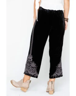 Johnny Was Women's Hirsch Velvet Embroidered Crop Pants 8 Johnny Was Women's Hirsch Velvet Embroidered Crop Pants -Cowgirl Drape Sales 2000257328 001 P2