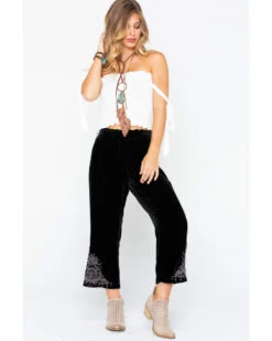 Johnny Was Women's Hirsch Velvet Embroidered Crop Pants 11 Johnny Was Women's Hirsch Velvet Embroidered Crop Pants -Cowgirl Drape Sales 2000257328 001 P6