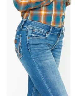 Wrangler Women's Retro Mae Deadwood Light Wash Mid Rise Bootcut Jeans 11 Wrangler Women's Retro Mae Deadwood Light Wash Mid Rise Bootcut Jeans -Cowgirl Drape Sales 2000269606 400 P4