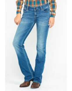 Wrangler Women's Retro Mae Deadwood Light Wash Mid Rise Bootcut Jeans