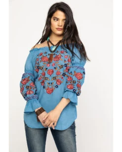 Honey Creek By Scully Women's Avalanche Peasant Blouse -Cowgirl Drape Sales 2000281312 400 P1