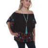 Honey Creek By Scully Women's Embroidered Cold Shoulder Blouse