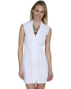 Cantina By Scully Women's White Button Down Dress 5 Cantina By Scully Women's White Button Down Dress -Cowgirl Drape Sales 2000281417 100 P1