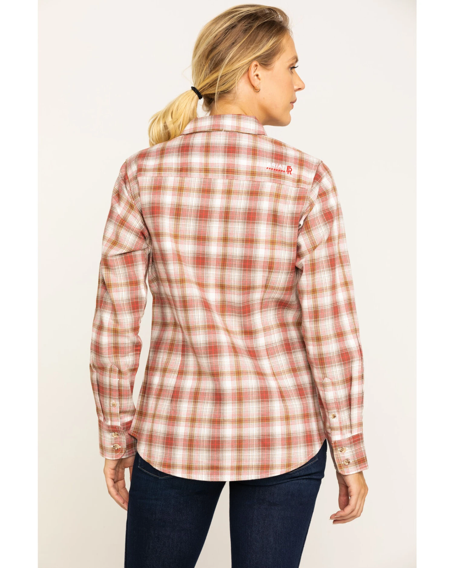 Ariat Women's FR Victoria Plaid Print Long Sleeve Work Shirt 1 Ariat Women's FR Victoria Plaid Print Long Sleeve Work Shirt