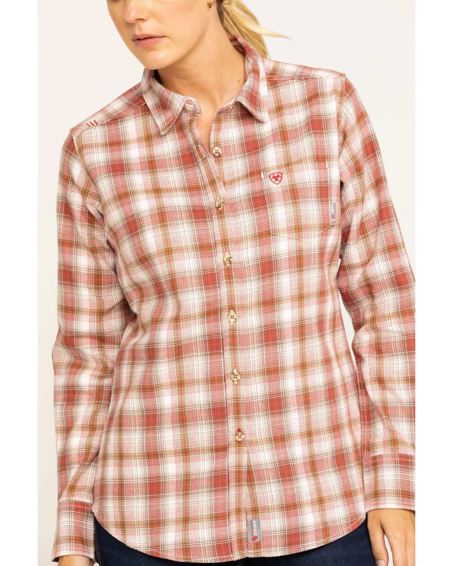 Ariat Women's FR Victoria Plaid Print Long Sleeve Work Shirt 4 Ariat Women's FR Victoria Plaid Print Long Sleeve Work Shirt - Image 4