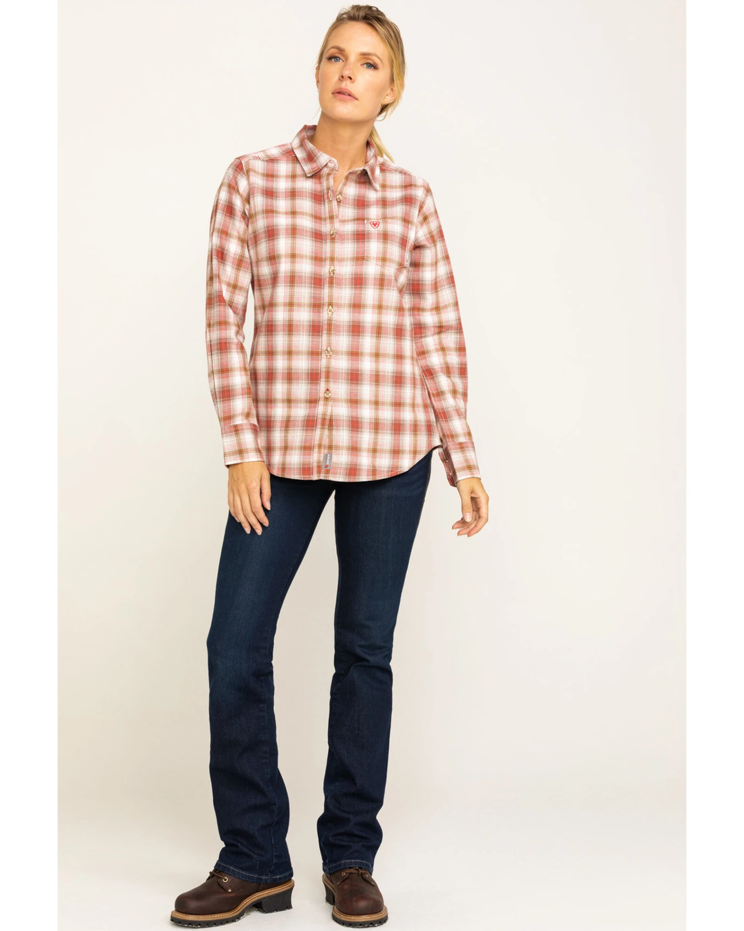 Ariat Women's FR Victoria Plaid Print Long Sleeve Work Shirt 3 Ariat Women's FR Victoria Plaid Print Long Sleeve Work Shirt - Image 3