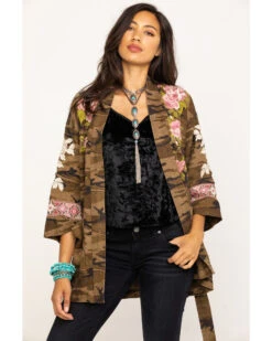 Johnny Was Women's Molly Camo Yuki Trapunto Linen Kimono 8 Johnny Was Women's Molly Camo Yuki Trapunto Linen Kimono -Cowgirl Drape Sales 2000285855 900 P5