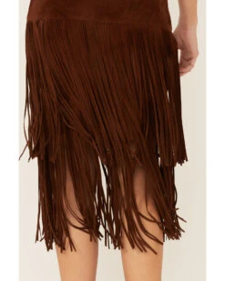 Stetson Women's Brown Fringe Suede Skirt -Cowgirl Drape Sales 2000286949 200 P3