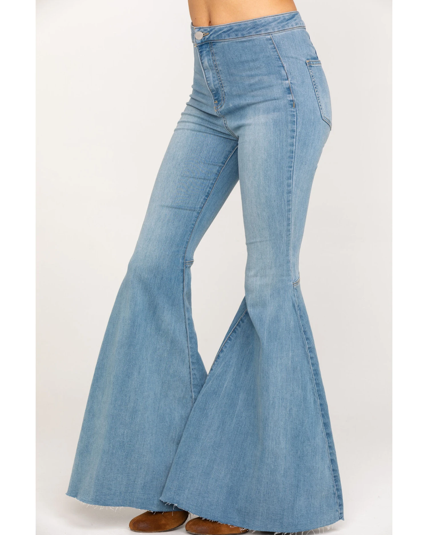 Free People Women's Light Wash High Rise Just Float On Flare Jeans 5 Free People Women's Light Wash High Rise Just Float On Flare Jeans - Image 5