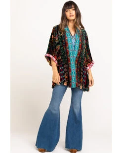 Johnny Was Women's Abril Velvet Reversible Kimono -Cowgirl Drape Sales 2000287968 900 P6