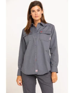 Ariat Women's FR Featherlight Long Sleeve Work Shirt 8 Ariat Women's FR Featherlight Long Sleeve Work Shirt -Cowgirl Drape Sales 2000294407 020 P1