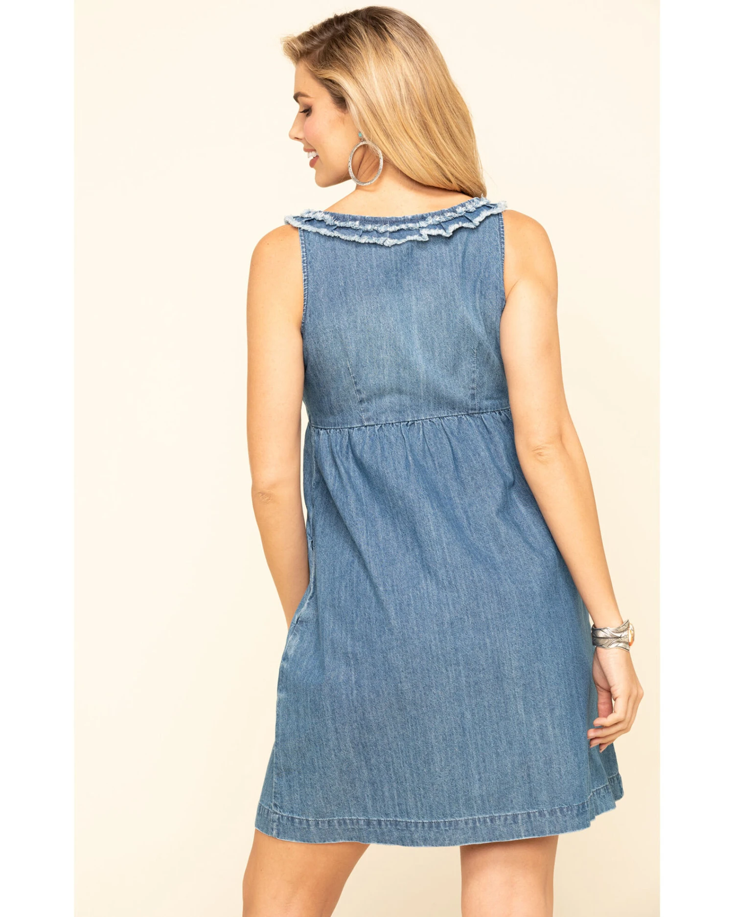 Stetson Women's Denim Ruffle Tank Dress 2 Stetson Women's Denim Ruffle Tank Dress - Image 2