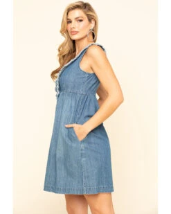 Stetson Women's Denim Ruffle Tank Dress 11 Stetson Women's Denim Ruffle Tank Dress -Cowgirl Drape Sales 2000295428 400 P3
