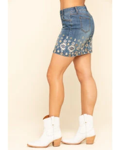 Stetson Women's Denim Southwestern Embroidered Mini Skirt -Cowgirl Drape Sales 2000295457 400 P3