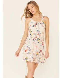 Miss Me Women's Ivory Floral Cutout Halter Dress -Cowgirl Drape Sales 2000309331 103 P1