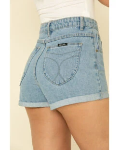 Rolla's Women's Light Wash Rolled Hem Duster Shorts -Cowgirl Drape Sales 2000323215 400 P5
