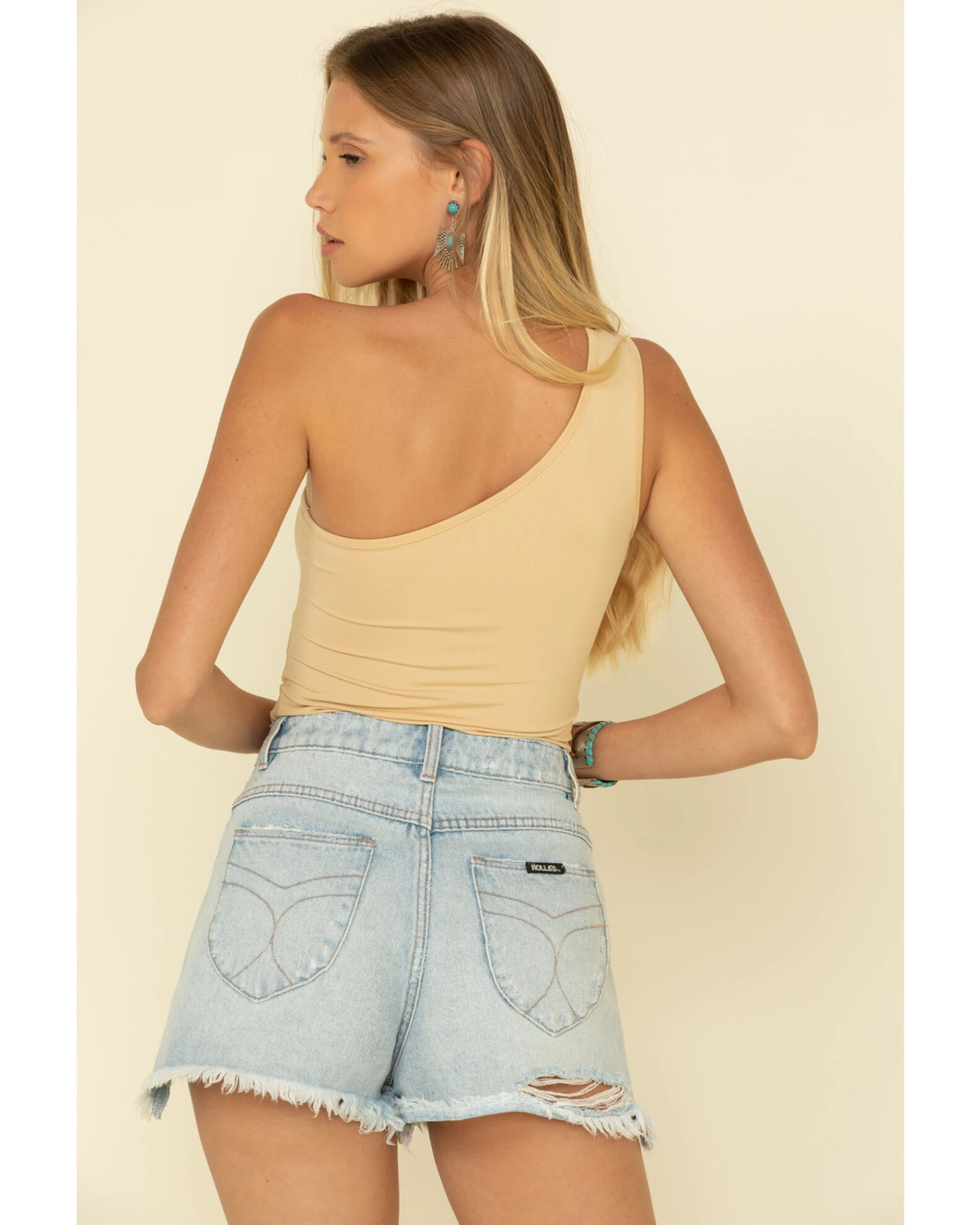 Rolla's Women's Distressed Light Wash Duster Shorts 1 Rolla's Women's Distressed Light Wash Duster Shorts