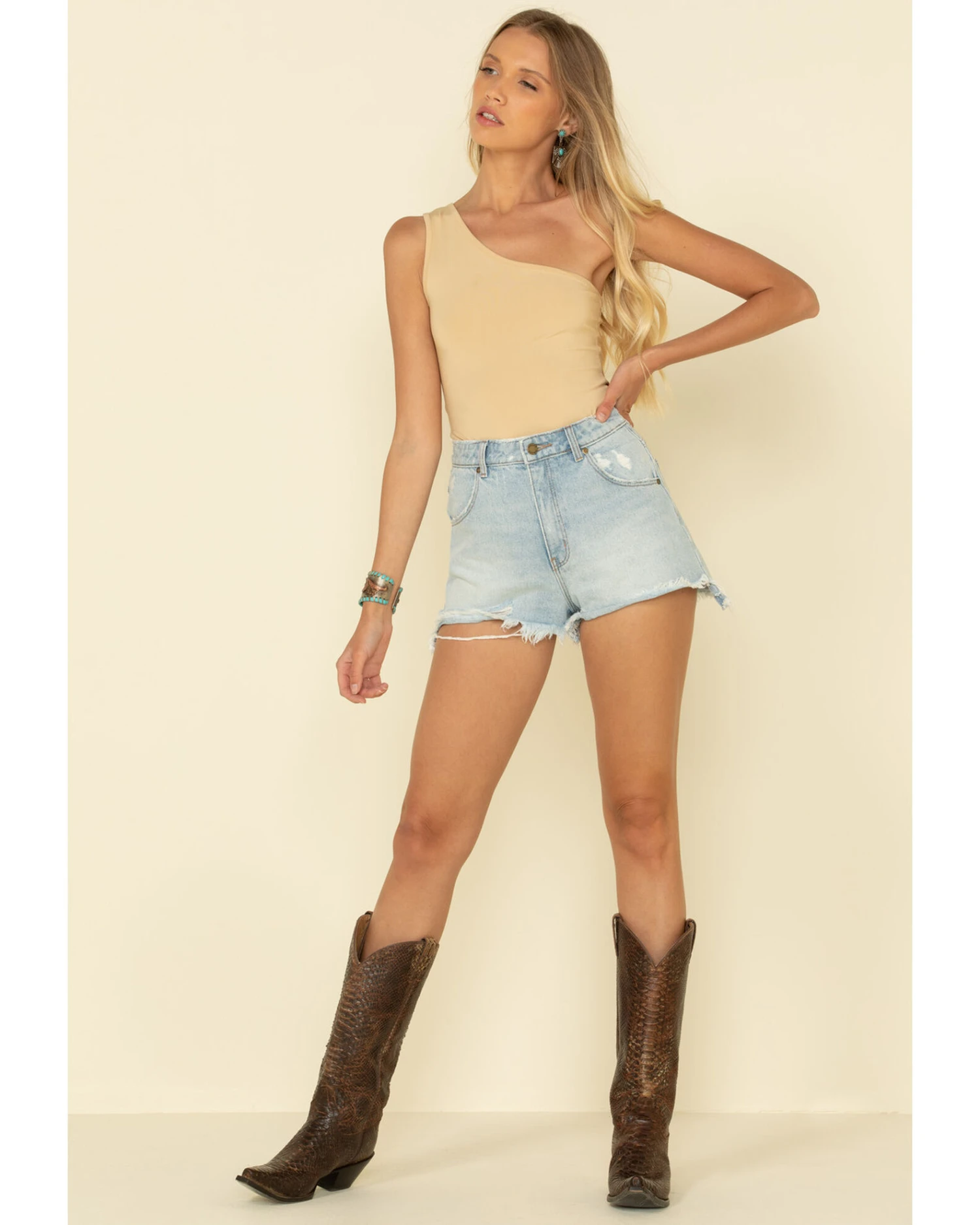 Rolla's Women's Distressed Light Wash Duster Shorts 6 Rolla's Women's Distressed Light Wash Duster Shorts - Image 6