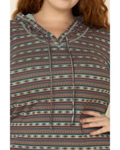 White Label By Panhandle Women's Southwestern Stripe Hoodie Tee - Plus 9 White Label By Panhandle Women's Southwestern Stripe Hoodie Tee - Plus -Cowgirl Drape Sales 2000323355 900 P3