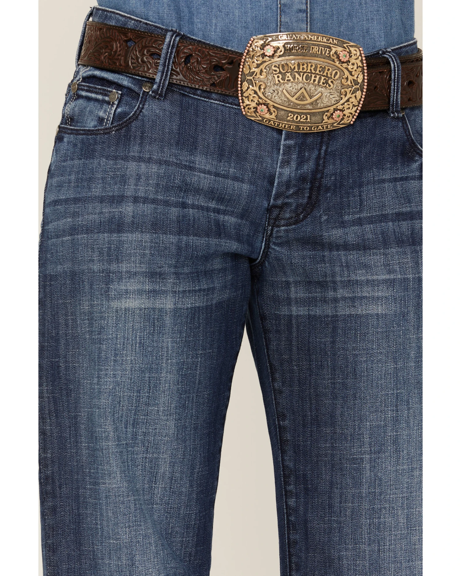 Stetson Women's 214 Medium Wash Trouser Fit Jeans 3 Stetson Women's 214 Medium Wash Trouser Fit Jeans - Image 3