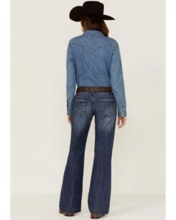 Stetson Women's 214 Medium Wash Trouser Fit Jeans 5 Stetson Women's 214 Medium Wash Trouser Fit Jeans -Cowgirl Drape Sales 2000326379 400 P3