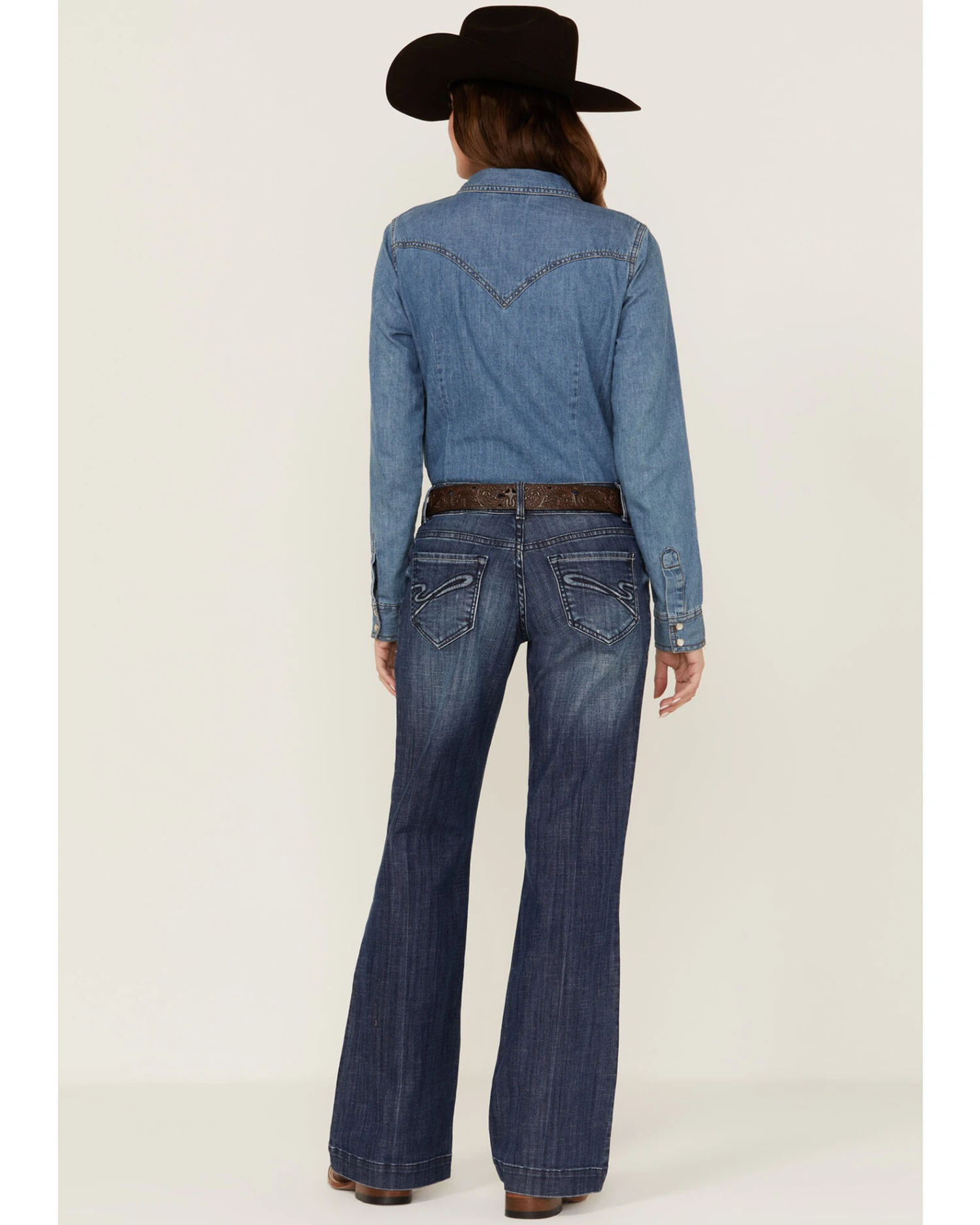 Stetson Women's 214 Medium Wash Trouser Fit Jeans 2 Stetson Women's 214 Medium Wash Trouser Fit Jeans - Image 2