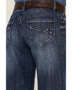 Stetson Women's 214 Medium Wash Trouser Fit Jeans 7 Stetson Women's 214 Medium Wash Trouser Fit Jeans -Cowgirl Drape Sales 2000326379 400 P4