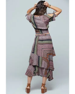 Band Of The Free Women's Patchwork Ruffle Skirt -Cowgirl Drape Sales 2000327399 900 P2