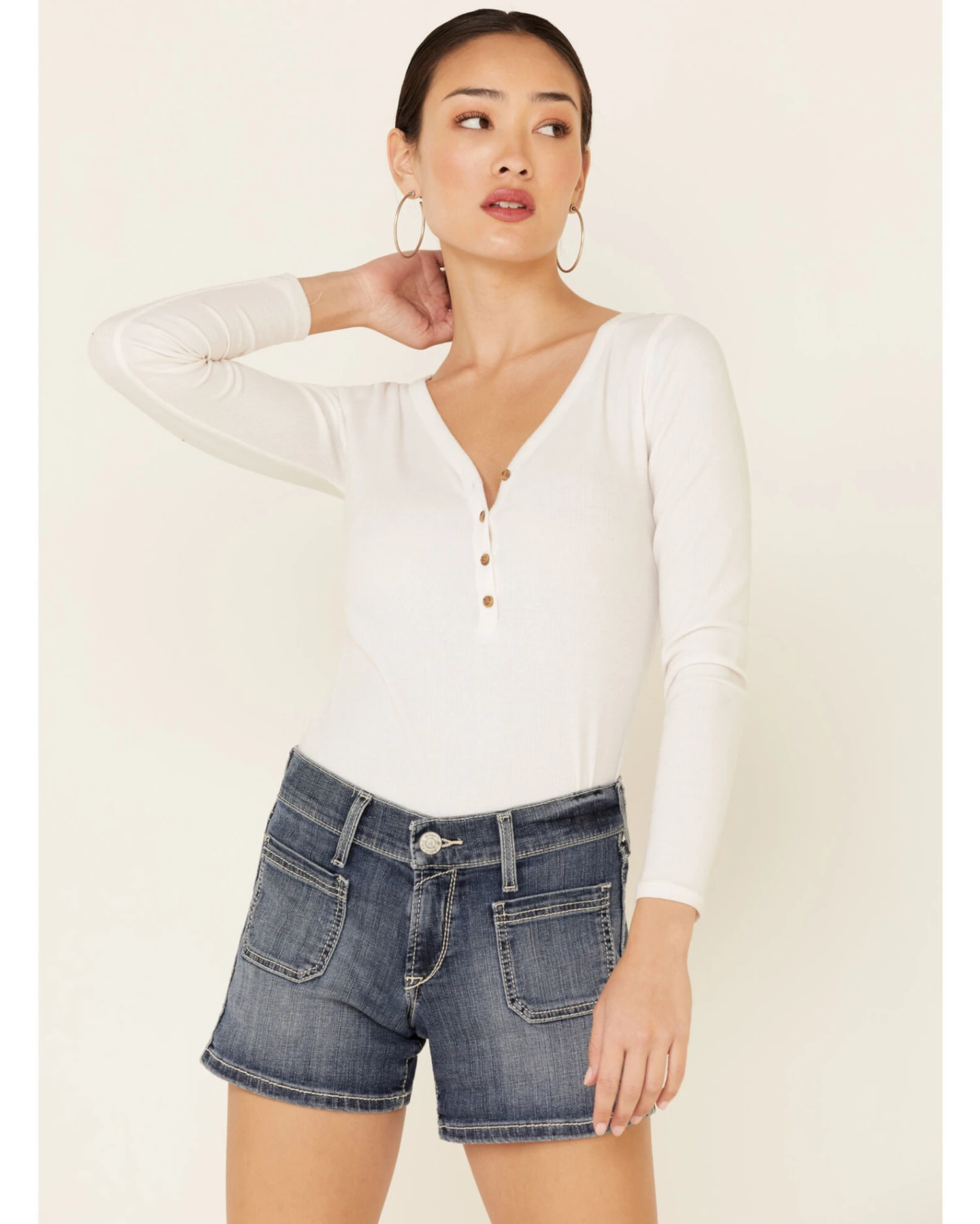 Ariat Women's Mid Rise Boyfriend Shorts 2 Ariat Women's Mid Rise Boyfriend Shorts - Image 2