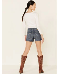 Ariat Women's Mid Rise Boyfriend Shorts 9 Ariat Women's Mid Rise Boyfriend Shorts -Cowgirl Drape Sales 2000330660 400 P4