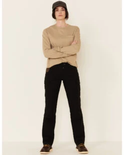 Wrangler Women's Black Ranger Straight Leg Work Pants -Cowgirl Drape Sales 2000331653 001 P1