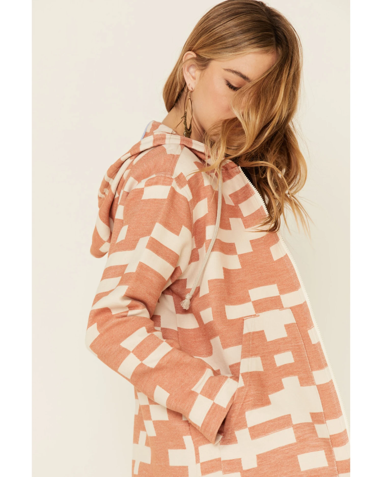 Pendleton Women's Sierra Mixed Pattern Oversized Zip Hooded Jacket 1 Pendleton Women's Sierra Mixed Pattern Oversized Zip Hooded Jacket