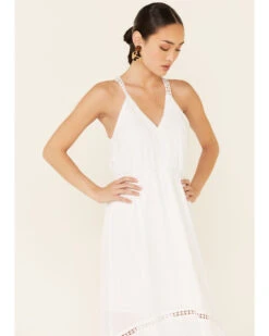Molly Bracken Women's White Lace Trim Maxi Dress -Cowgirl Drape Sales 2000337200 100 P3