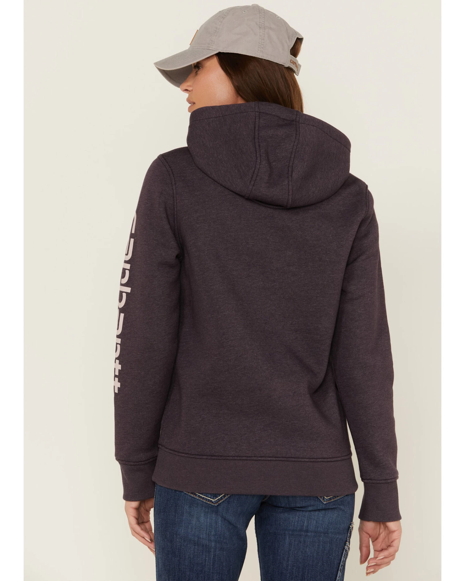 Carhartt Women's Gray Relaxed Midweight Logo Sleeve Graphic Hooded Sweatshirt 2 Carhartt Women's Gray Relaxed Midweight Logo Sleeve Graphic Hooded Sweatshirt - Image 2