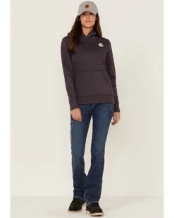 Carhartt Women's Gray Relaxed Midweight Logo Sleeve Graphic Hooded Sweatshirt