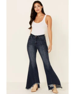 Grace In LA Women's Pleated Super Flare Leg Jeans 7 Grace In LA Women's Pleated Super Flare Leg Jeans -Cowgirl Drape Sales 2000349864 420 P1