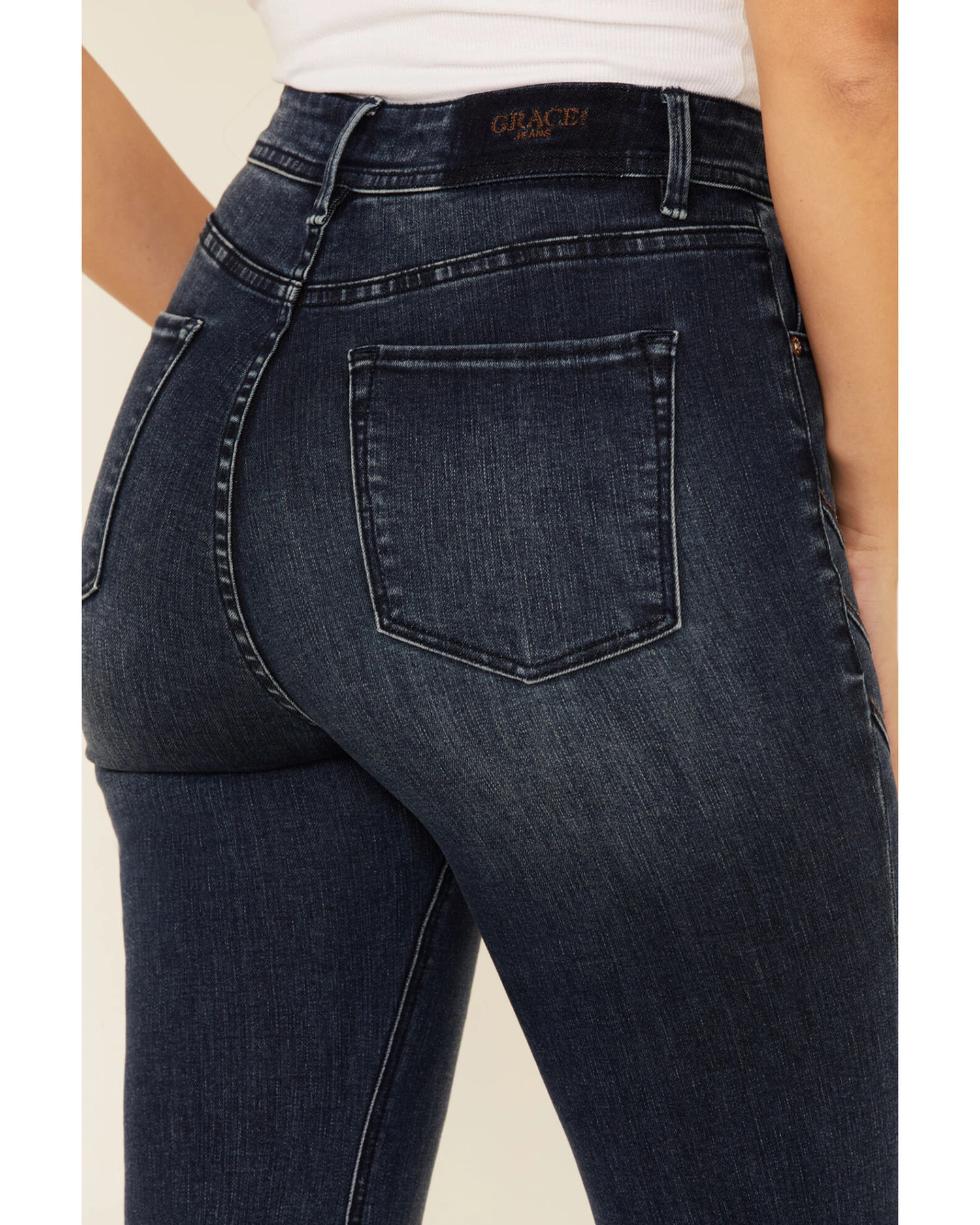 Grace In LA Women's Pleated Super Flare Leg Jeans 2 Grace In LA Women's Pleated Super Flare Leg Jeans - Image 2