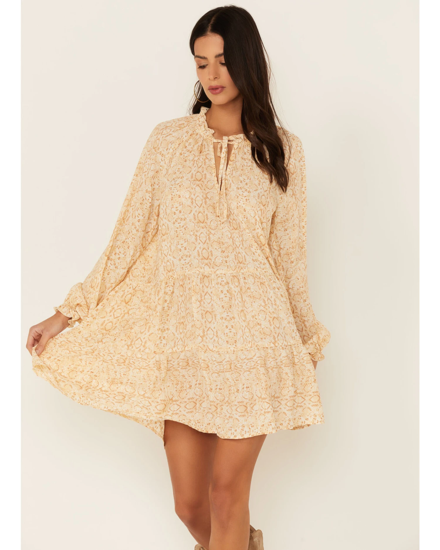 Show Me Your Mumu Multicolored Snake Print Birdie Mini Dress 3 Show Me Your Mumu Multicolored Snake Print Birdie Mini Dress - Image 3