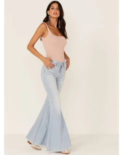 Shyanne Women's Destructed Knee Super Flare Leg Jeans 7 Shyanne Women's Destructed Knee Super Flare Leg Jeans -Cowgirl Drape Sales 2000351403 450 P1