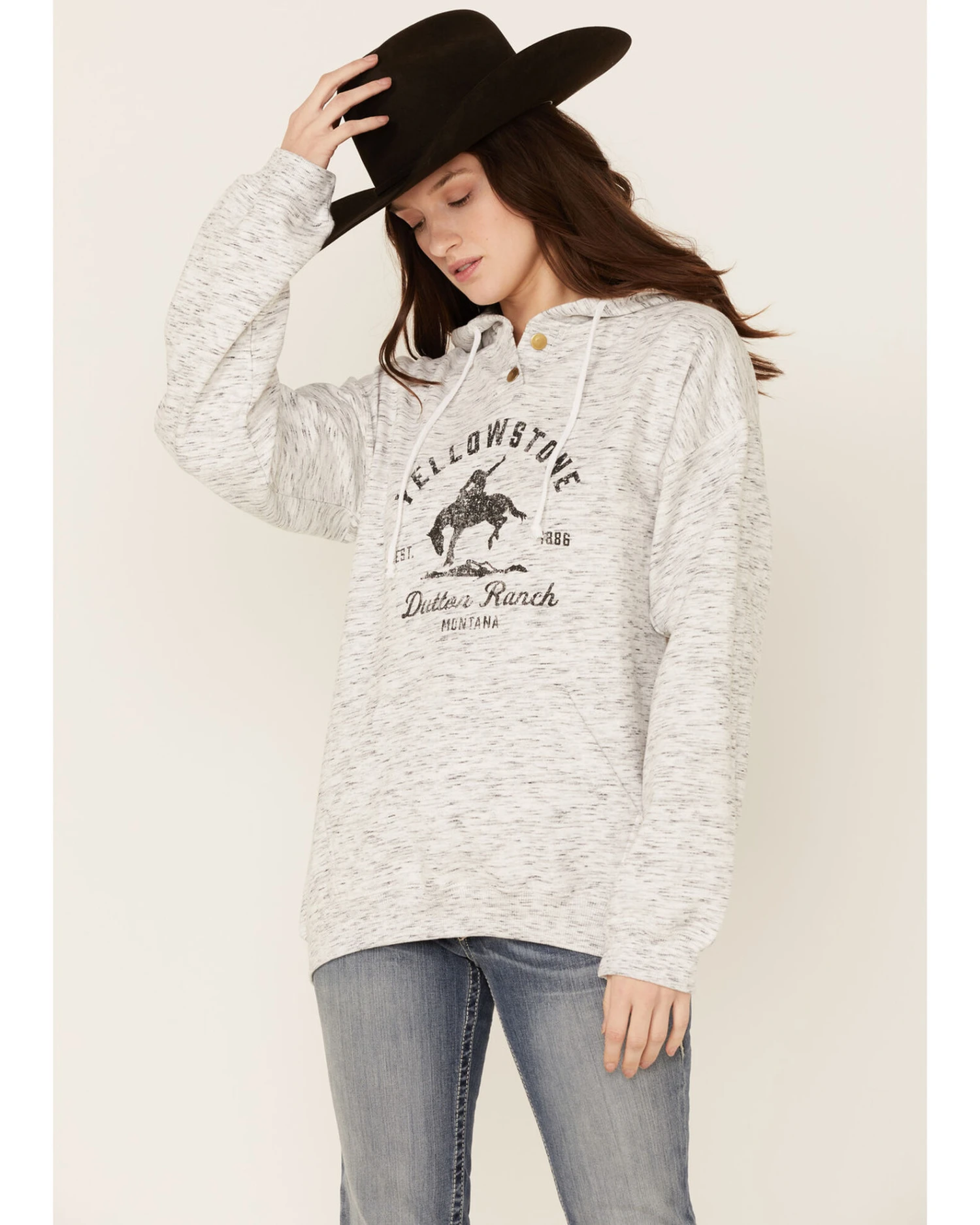 Paramount Network's Yellowstone Women's Bronco Graphic Hooded Pullover 4 Paramount Network's Yellowstone Women's Bronco Graphic Hooded Pullover - Image 4