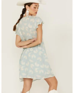 Stetson Women's Feather Print Button-Front Dress -Cowgirl Drape Sales 2000358889 400 P3