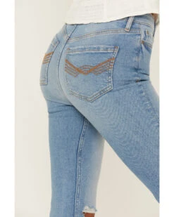 Idyllwind Women's High Risin' Roadtrip Wash Stretch Distressed Knee Flare Jeans -Cowgirl Drape Sales 2000358954 414 P4