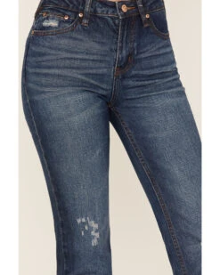 Cleo + Wolf Women's Slim Straight Signature Pocket Denim Jeans