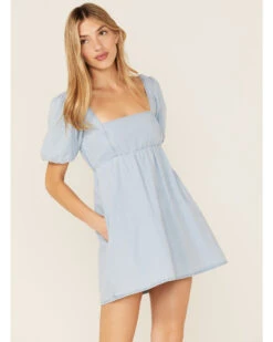 Show Me Your Mumu Women's Smitten Babydoll Denim Dress -Cowgirl Drape Sales 2000360791 400 P1