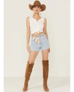 Rolla's Women's Mirage Nina Light Wash High Rise Relaxed Shorts -Cowgirl Drape Sales 2000362516 450 P1
