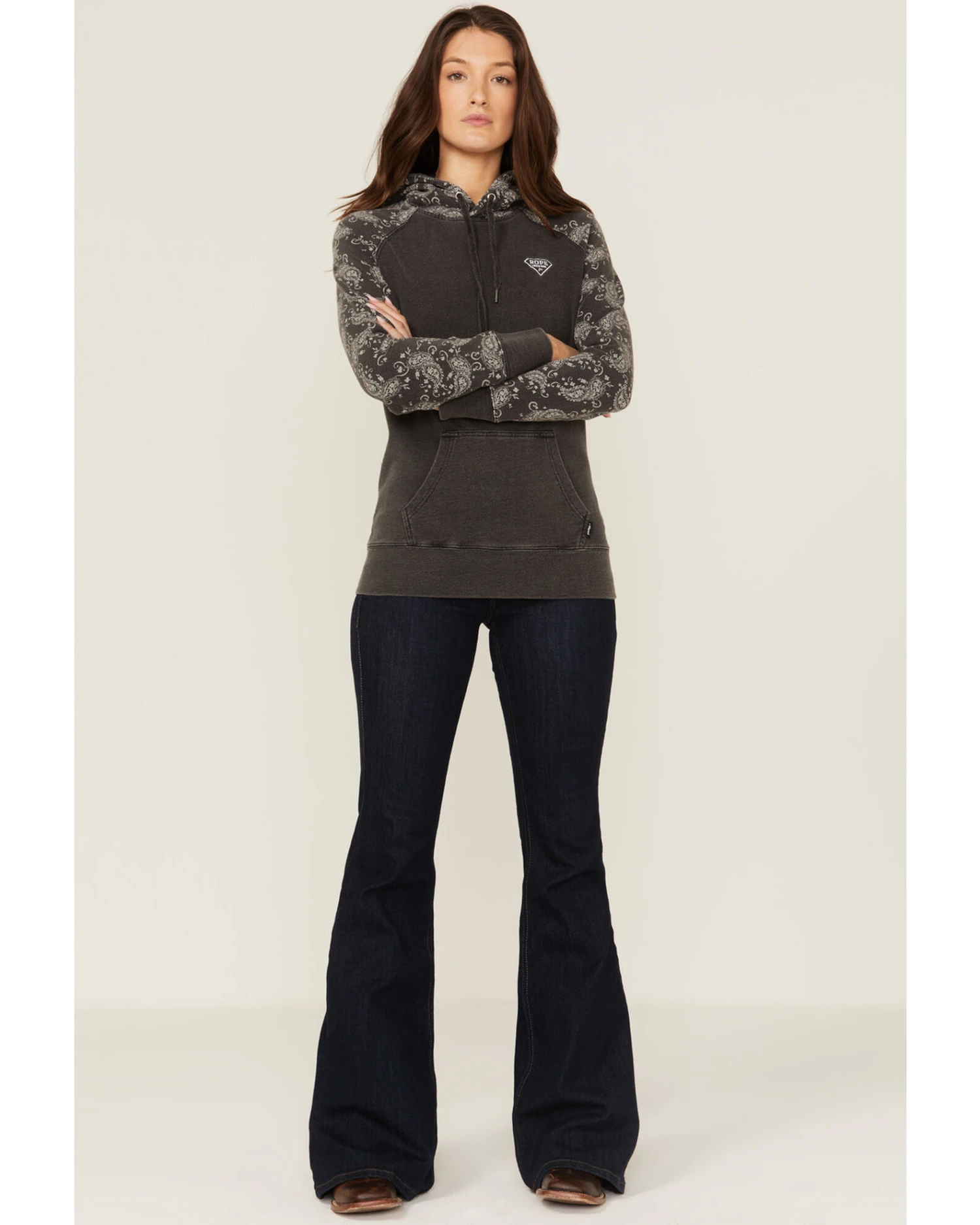 Hooey Women's Rope Like A Girl Bandana Print Pullover Hoodie Sweatshirt 2 Hooey Women's Rope Like A Girl Bandana Print Pullover Hoodie Sweatshirt - Image 2