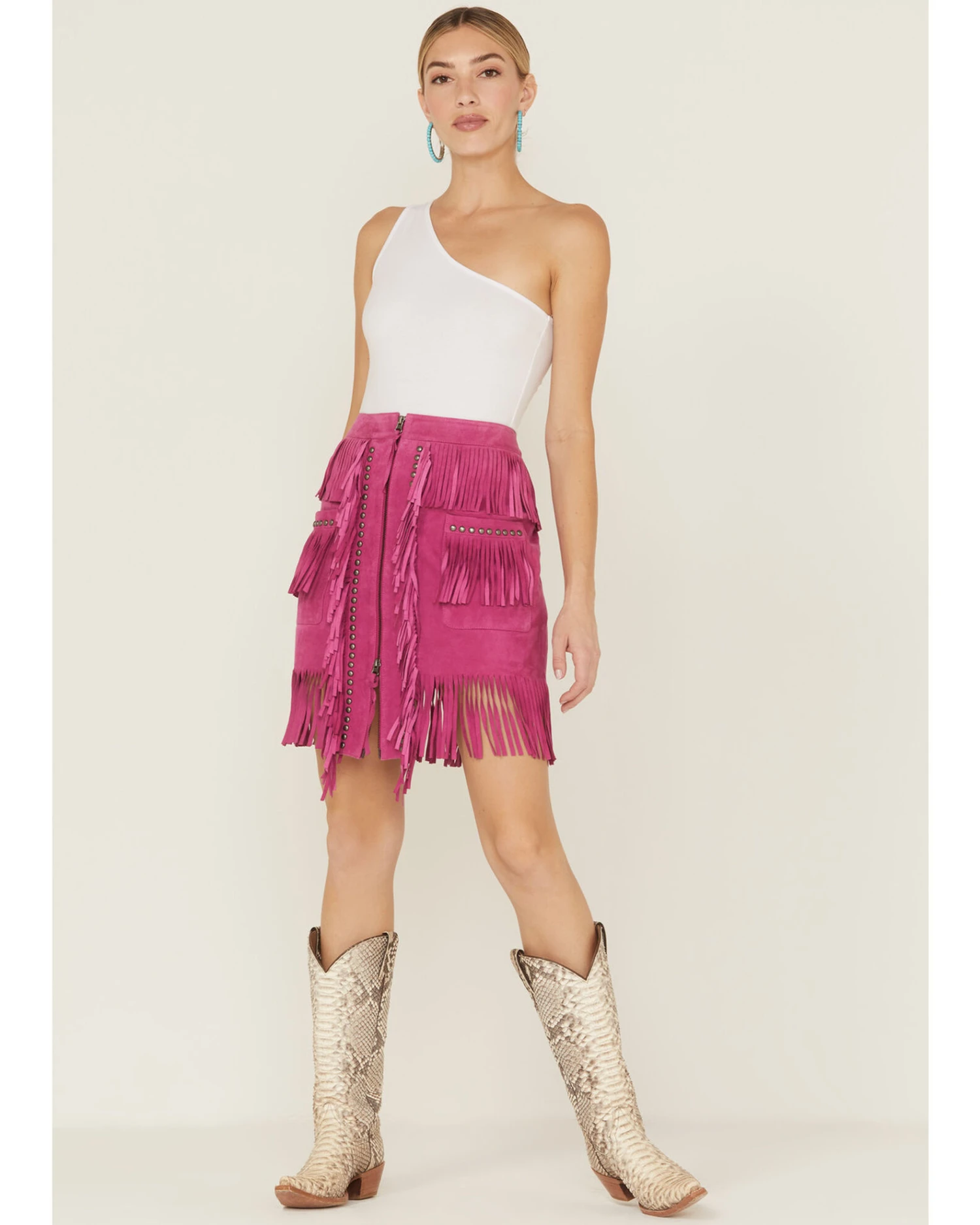 Double D Ranch Women's Chaperros Fringe Suede Skirt 2 Double D Ranch Women's Chaperros Fringe Suede Skirt - Image 2