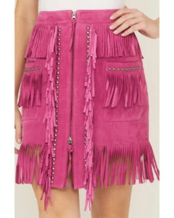 Double D Ranch Women's Chaperros Fringe Suede Skirt 6 Double D Ranch Women's Chaperros Fringe Suede Skirt -Cowgirl Drape Sales 2000364069 650 P2